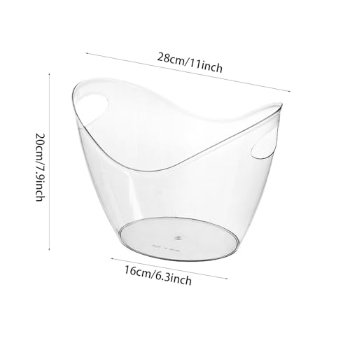 2 Pcs Ice Bucket 4 Liter Champagne Wine Bucket Clear Acrylic Beverage Tub Party Drinks Ice Tub for Wine, Champagne or Beer...