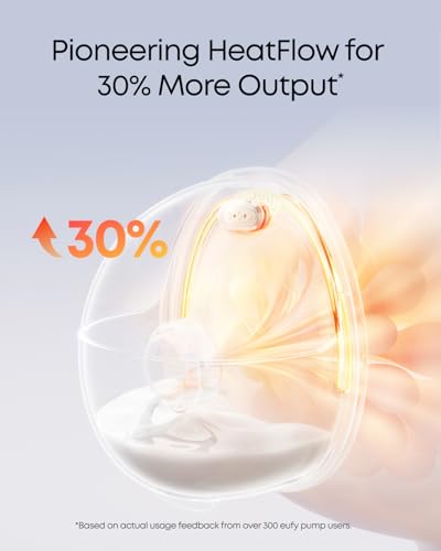 eufy Security Breast Pump S1 Pro, Heated Wearable, Slim Hands-Free with Industry-Leading HeatFlow Tech, Wireless Charging ...