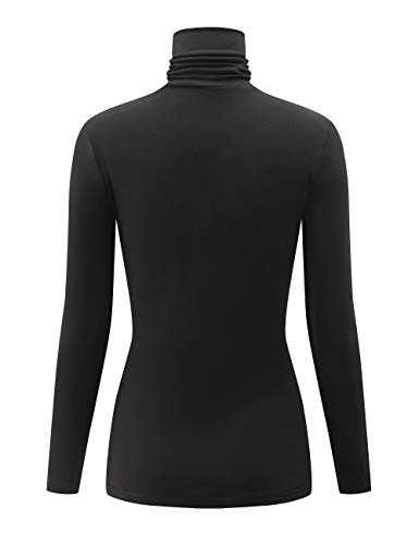 Kindcall Casual Turtleneck Tops Lightweight Long Sleeve Soft Thermal Shirts for Women