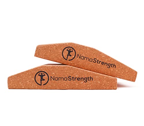 NamaStrength Cork Yoga Wedge Block - Non-Slip Wrist Support, Set of 2