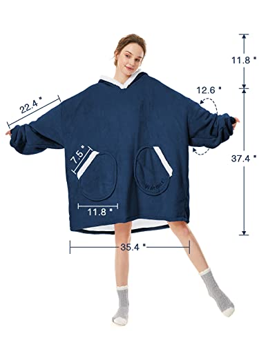 Century Star Wearable Blanket Hoodies for Women Men Sherpa Oversized Thick Cozy Fleece Soft Warm Adult Sweatshirt Hooded