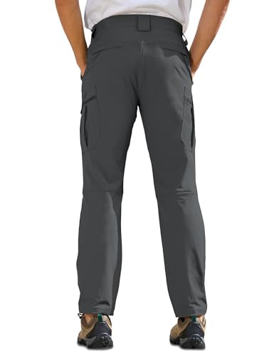 MOURCE Men's Lightweight Hiking Pants Quick Dry - Water Resistant Outdoor Cargo Pants for Men 7 Pockets