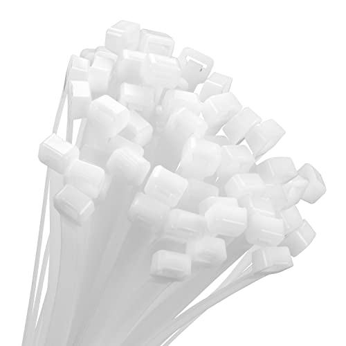 Armpow 18 inch White Zip Ties Heavy Duty 100 PACK, 200 LBS Ultra Exclusive Strong Plastic Wire Ties, Large Cable Ties Extr...