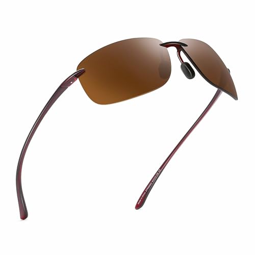 JIM HALO Sport Sunglasses for Men Women TR90 Rimless Frame for Running Fishing Cycling Driving