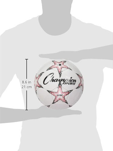 Champion Sports Viper Soccer Ball – Sizes 3, 4, 5 – Soft Touch TPU Cover, Durable Butyl Bladder, Youth & Adult Training Ba...