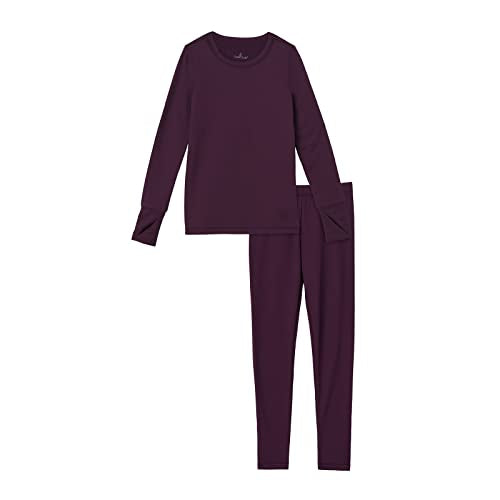 Cuddl Duds Girls Cold Weather Fleece-Lined Thermal Underwear 2-Piece Set - Kids Long Sleeve Top and Leggings Long Johns