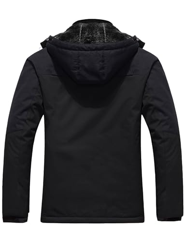 wantdo Men's Mountain Waterproof Ski Jacket Windproof Rain Jacket Winter Warm Hooded Coat