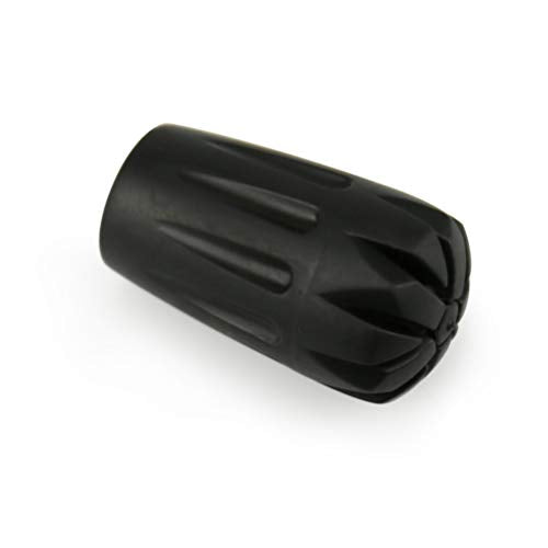 Ruzzut Black Rubber Diamond Trekking Pole Tip Protectors - Hiking Pole Replacement Tips with Shock Absorption, Adds Grip a...