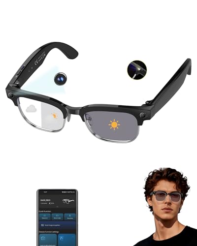 MNVOEQ Smart Glasses with Camera 4K, Video Recording.Bluetooth for Men & Women -Hands-Free Recording Glasses with Audio, A...