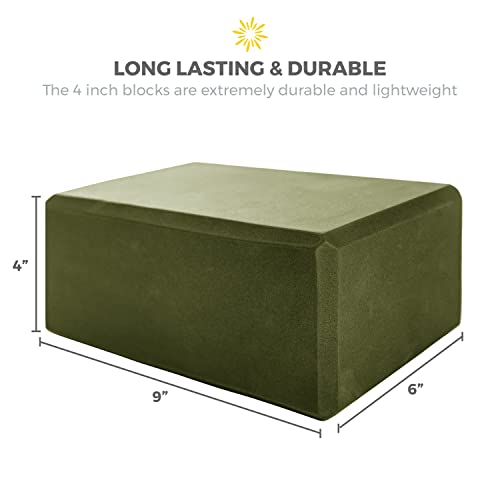 Sunshine Yoga 4" Yoga Block, 6 Pack Bulk EVA Foam Yoga Blocks, Firm and Supportive Yoga Brick, Balance Foam for Stretchin...