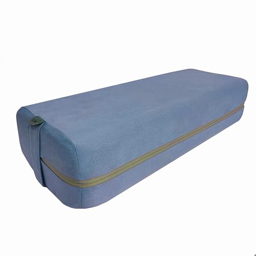NGT new guide steps Yoga Bolster Pillow for Meditation and Support - Rectangular Yoga Cushion Foam Wedges Washable Suede P...