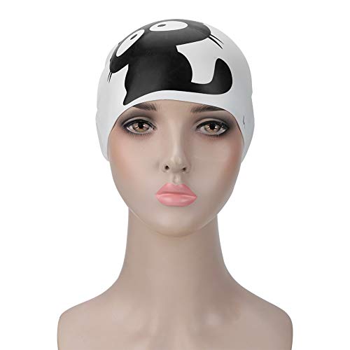 ERYUE Cute Lightweight Silicone Children Swimming Cap for Sports, Unisex, Cat Design, 22.5x5.5x1.5cm