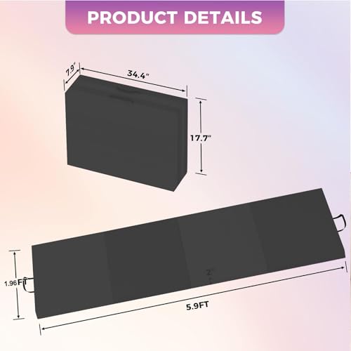 Folding Gymnastics Mat, 6x3Ft/6x2Ft Thick Portable Exercise and Tumbling Pad for Home Gym, Pilates, Aerobics and Martial A...