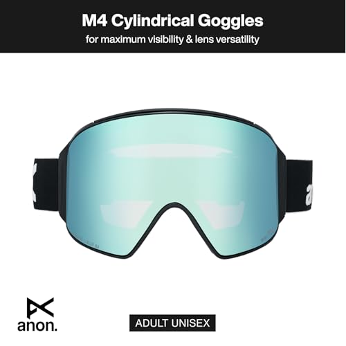Anon M4 Unisex Cylindrical Ski & Snowboard Goggles – Interchangeable, Anti-Fog, 100% UV Protection & Over the Glasses Fit...