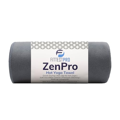 Fittest Pro Non-Slip Hot Yoga Towel with Super-Absorbent Soft Suede Microfiber in Many Colors, for Bikram Pilates and Yoga...