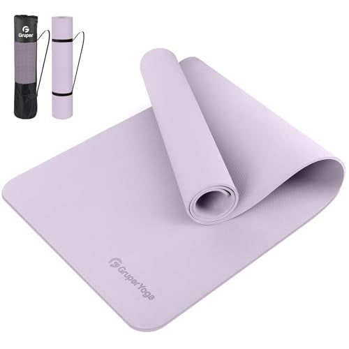Yoga Mat Non Slip, 72"L x 24"W x 0.24"/0.32"TH, Anti-Tear Exercise Mat with Carrying Strap and Bag, Pro TPE Yoga Mats for ...
