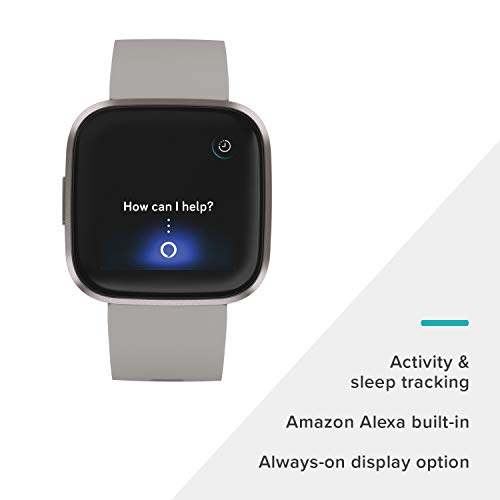 Fitbit Versa 2 Health & Fitness Smartwatch with Heart Rate, Music, Alexa Built-in, Sleep & Swim Tracking, Stone/Mist Grey,...