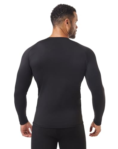 HovSiyla 3 Pack Men's Thermal Underwear Shirts Compression Fleece Lined Long Sleeve Athletic Base Layer Cold Weather