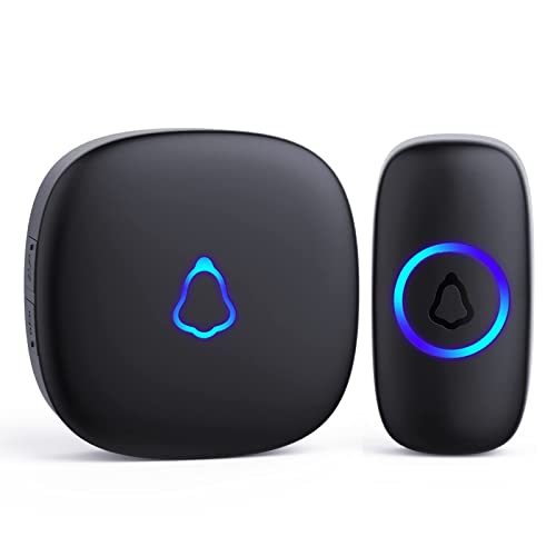 SECRUI Wireless Doorbell, Easy installation, Waterproof, Adjustable Volume, 58 Chimes, Colorful LED, 1000Ft Range, M520+F5...