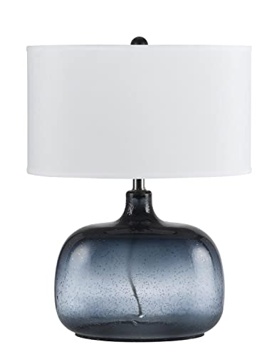Cal Lighting Christi Glass Table Lamp, 18x11x24.25 inches, Navy Blue, Model BO-2263TB