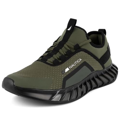 Nautica Men's Casual Fashion Sneakers – Lightweight Lace-Up Athletic Walking Shoes for Gym & Tennis, Comfortable