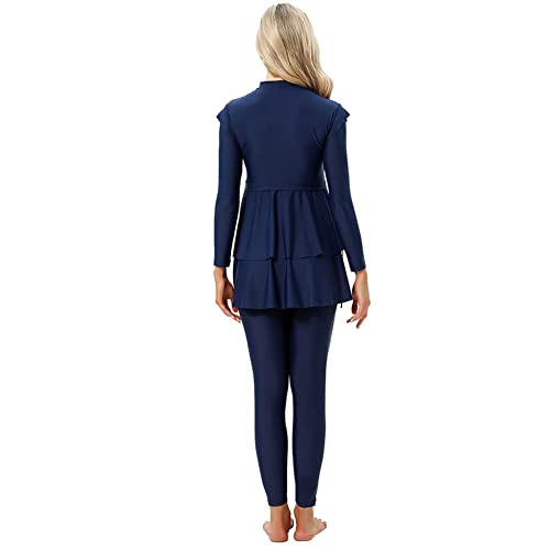 OBEEII Womens Muslim Swimsuits Full Coverage Long Sleeve Swimwear Burkini Hijab Bathing Suit