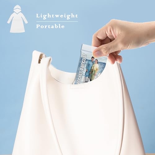 MZYIWUU 10 Pack Disposable Rain Ponchos for Adults, Card-Sized Emergency Ponchos Family Pack with Hood for Travel