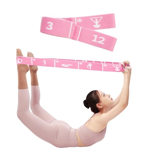 Xensamy Yoga Strap with 10/12 Loops - Multi-Functional Stretch Band for Pilates, Dance, Gymnastics, Physical Therapy, Flex...
