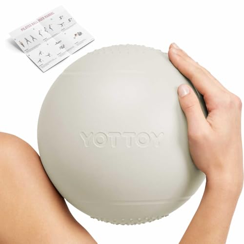 YOTTOY Small Exercise Ball，9-inch Pilates Ball with Anti-Burst Technology for Stability, Ideal for Yoga, Pilates, Physical...