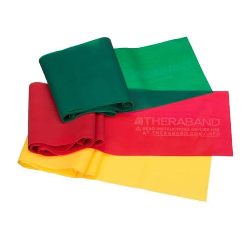 THERABAND Resistance Bands Set, Professional Non-Latex Elastic Band For Upper & Lower Body Exercise, Strength Training wit...