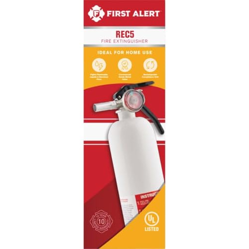 First Alert REC5 Recreation Fire Extinguisher, UL Rated 5-B:C, White, 1-Pack