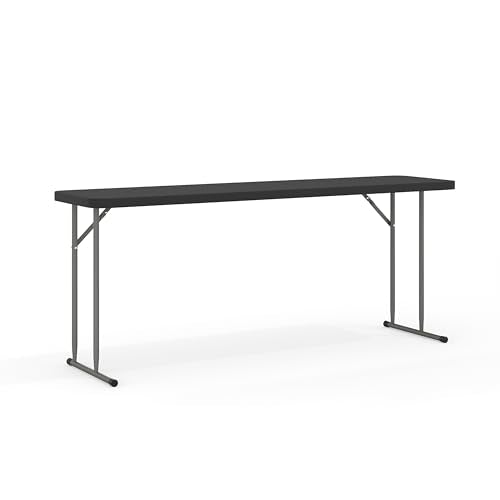 BizChair 6-Foot Black Plastic Folding Training Table