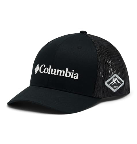 Columbia Unisex Mesh Ball Cap, Black/White, L/XL