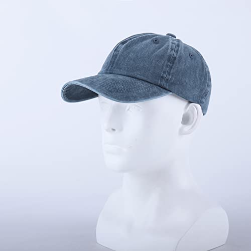 LANGZHEN Unisex Baseball Cap 100% Cotton Fits Men Women Washed Denim Adjustable Dad Hat