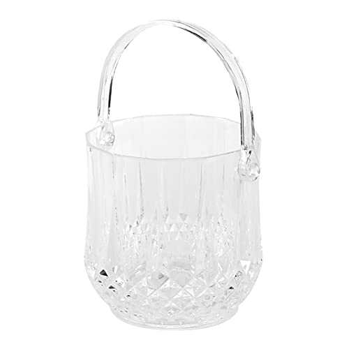 Plastic Ice Bucket, Household 1.8L Transparent Acrylic Ice Bucket with Carry Handle Champagne Wine Beer Drinks Cooler for ...