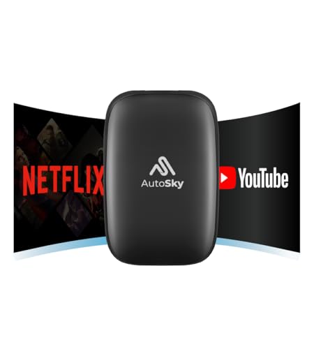 AutoSky AI Box Lite – Wireless CarPlay & Android Auto Adapter, Plug-and-Play, Fast Connection, Stable Performance, Stream ...
