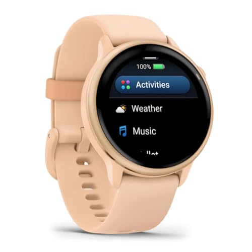 Garmin vívoactive® 6 Health and Fitness GPS Smartwatch - AMOLED Display, Up to 11 Days Battery, Metallic Pink Dawn with Ma...