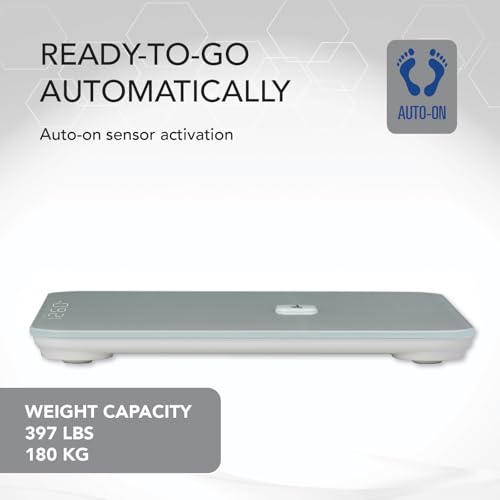 Zewa Digital Biometrics Scale | Measures 12 Body Composition Metrics | Bluetooth | Android & iOS Compatible | ITO Safety G...
