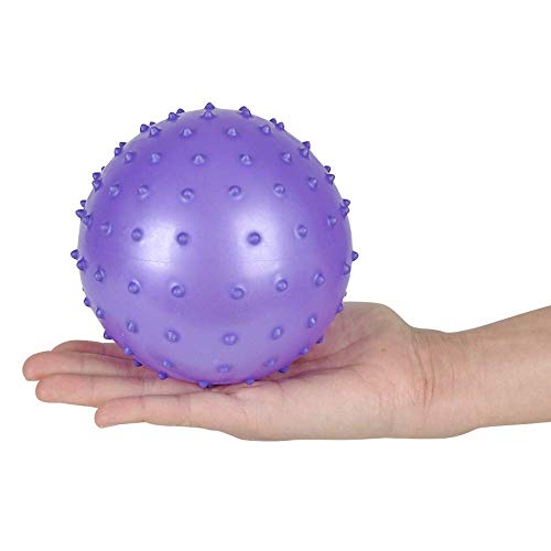 Bedwina Knobby Balls - Bulk 7 Inch Sensory and Spiky Massage Stress Balls for Toddlers, with Pump, Fun & Bouncy for Toddle...