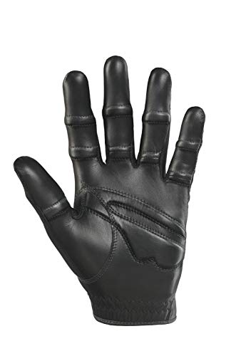 New Improved 2X Long Lasting Bionic StableGrip Men's Black Golf Glove - Patented Stable Grip Genuine Cabretta Leather, Nat...