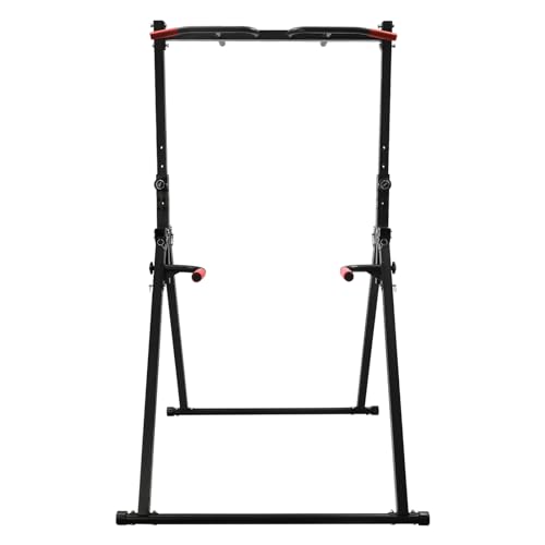 Foldable Power Tower Pull Up Bar and Dip Station Height Adjustable Pull Up Bar Strength Training Fitness Workout Equipment...