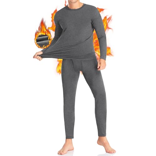 SIMIYA Thermal Underwear Set for Men Long Johns with Fleece Lined