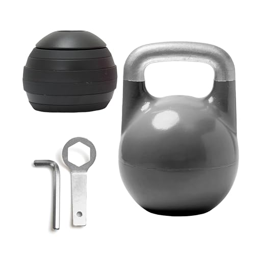 Kettlebell Kings Adjustable Kettlebell Set, 26-70 lb - Strength Training Kettlebells with 7 Plates - Secure Lock System an...