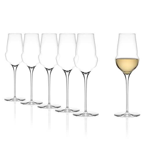 Stölzle Lausitz Set of 6 Glass Champagne Flutes (Cocoon). Dishwasher Safe Lead-Free Crystal Champagne Glasses (11.5 Fl oz)...