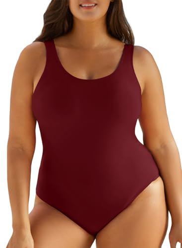 Eytino Plus Size Swimsuit for Women Back Crisscross Sports Tummy Control One Piece Bathing Suits(1X-5X)