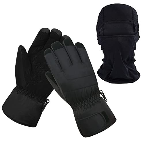 HIGHLOONG Women Ski Gloves, Winter Warmest Waterproof and Breathable Snow Gloves with Free Balaclava for Snowboard, Snowmo...
