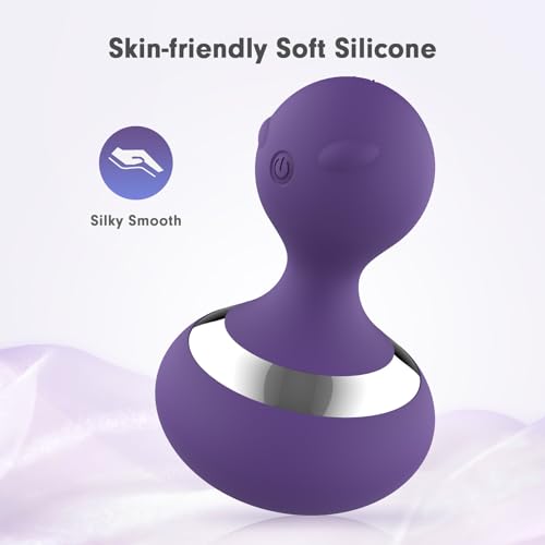 MANFLY Cordless Electric Massage Ball with 10 Powerful Vibrations, Rechargeable Handheld Massager (Purple)