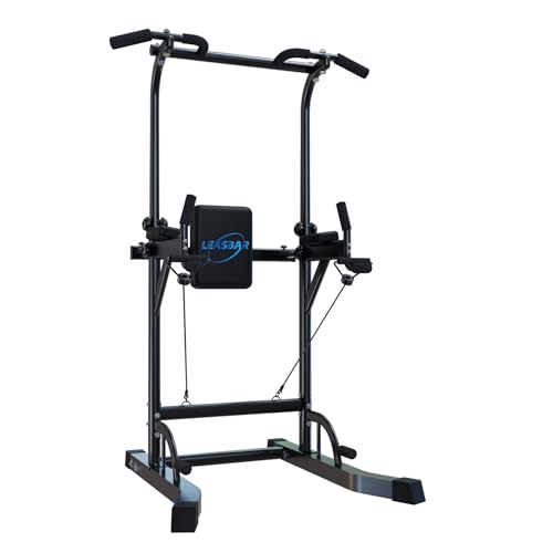 Power Tower Pull Up Dip Station, Heavy Duty Pull Up Station Dip Bar Station Multi-Function Home Gym Strength Training Fitn...