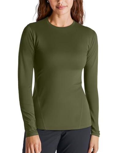 Zengjo Womens Thermal Tops Lightweight Long Sleeve Running Workout Shirts Cold Weather Athletic Baselayer Soft Fitted Warm