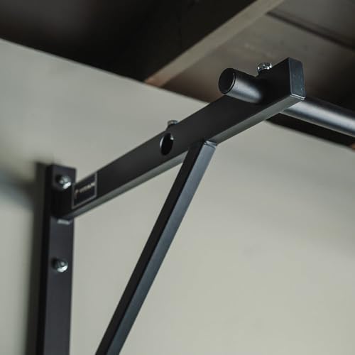 Titan Fitness Adjustable Depth 52" Wall Mounted Pull Up Bar, 14" or 22" From Wall, Rated 400 LB, Home or Garage Gym Chin U...